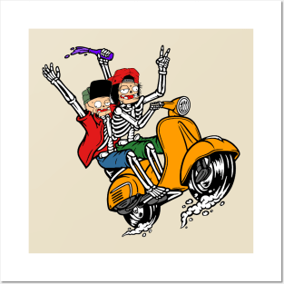 ride a scooter with my best friends Posters and Art